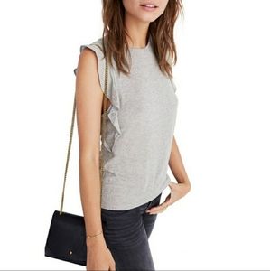 Madewell Silver Metallic Ruffle Tank
